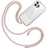 TBOC Cordino Catenella Laccio Strap Porta Cover [Pesca] con Toppa di Fissaggio [Bianco Ice] per Telefono Cellulare da Collo - Tracolla Catenina con cordini Accessori Telefoni Universale Laccetti