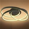 B.K.Licht Plafoniera LED ad anelli, 35W, luce calda 3000K, 4600Lm, lampada da soffitto LED per soggiorno o camera da letto, nero