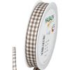 Halbach Seidenbänder Vichy Nastro per confezioni regalo, 15 mm, marrone scuro, a quadri, per celebrazioni