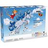 KREUL 42844, Window Color Set Mondo Glitter, 7 x 80 ml colori per finestre, include 80 ml contorno, per bambini creativi, 2 fogli diversi, glitter argento e modelli