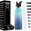 HoneyHolly Borraccia Termica 750 ML, 18/8 Acciaio Inox, Bottiglia Termica, Sottovuoto a Doppia Parete, Borracce Termiche, Senza BPA, Borraccia con Cannuccia, Termos per Palestra, Sport, Bici