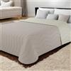 Bifulco Biancheria Malika Home Copriletto Trapuntato Una piazza e Mezza Double Face 215x265 cm - Trapuntino Primaverile in Microfibra 100% Poliestere - Made in Italy, Imbottitura 100gr/mq (Avorio/Beige)