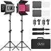 GVM Great Video Maker Luce video LED RGB GVM, illuminazione video LED da 6W con supporto, luce video 3200K-5600K luce fotografica per video in studio, film, YouTube, luce da studio a LED, set da studi
