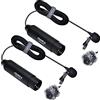 COMICA CVM-V02O XLR MicrofonoLavalier Microfono omnidirezionale per interviste per Canon Videocamera Canon Nikon Panasonic ZOOM H4n H5 H9 Registratori audio TASCAM SmartMixer (2 pezzi, 14,7 piedi)