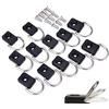Wanfoou 12 PCS Canoa per Barche Anello D con Kit Viti, D Ring Subacquea Kit di Fissaggio ad Anello per Ponte di Sicurezza D Ring per Barca,Canoa, Rimorchio