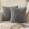 Mandioo 2 Pezzi Federe Cuscini Elegante Decorativi Copricuscini Boho Super Morbido Peluche Moderne velluto Divano Soggiorno Lusso Stile Camera da Letto 40 x 40 cm Grigio