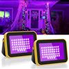 T-SUN 2 Pezzi 60W Luce Nera LED Ricaricabile, Proiettore UV LED IP66 Impermeabile Luce Nera Ultravioletta con Supporto Rotante 180°, Magnete, Foro Treppiede per Glow Party, Halloween, Fluo Party.