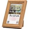 3-B Cornice portafoto Mori - marrone (rovere con venature del legno ottiche delicate) - 9 x 13 cm - Cornice in legno, cornice portafoto con vetro acrilico