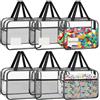 YHANEC 6 contenitori per giocattoli con etichetta per il nome e sacchetto di istruzioni, impermeabile, trasparente, in PVC, con chiusura lampo, per riporre Lego, puzzle (XL)