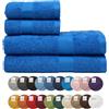 Bassetti Morbidissimo Set Asciugamano Asciugamani 480 Gr/m² 100% Cotone Set 4 Pezzi Assorbenti Soffici (Blu, 2 da 60x110 cm + 2 da 40x60 cm)