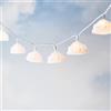 Lights4fun Catena Luminosa di 10 Nuvole Luminose con LED Bianchi Caldi a Pile per Arredo Cameretta Bimbi
