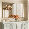 BEAUTYPEAK Specchio rettangolare da parete, 120 x 75 cm, elegante cornice in alluminio dorato, infrangibile per bagno, camera da letto, soggiorno