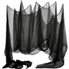 LessMo Garza Nero per Halloween, 2x5m Decorazione di Halloween, Panno Raccapricciante, Creando Un'Atmosfera di Decorazione per Le Vacanze di Halloween Horror Utilizzata su Mobili e Pareti o Porta