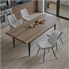 STOOLINK Set di 4 Sedie da Sala da Pranzo, Sedie Sala da Pranzo in Cuoio in Microfibra Moderna, Sedia da Pranzo con Design a Scacchiera, Sedia da Cucina Imbottita Senza Braccioli per Cucina - Grigio