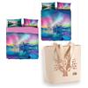 Bassetti Completo Letto + Parure Copripiumino Matrimoniale Serie Image + Shopper in Cotone - NORDIC TRAVEL