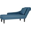 vidaXL Sdraio con Cuscino e Bracciolo Destro in Velluto Blu, divano chaise longue, poltrona, divano soggiorno, salotto, divano lounge, sedia accento