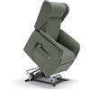 REDÒKASA Poltrona relax elettrica FIRENZE MADE IN ITALY per anziani e disabili con kit batteria optional, 2 motori, 4 ruote, optional antimacchia (Senza Kit Batteria, Tessuto Antimacchia, Verde Foresta)