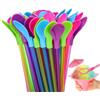 KBCYRT 20 Cannucce Colorate 2 in 1 con Paletta, Plastica, Robusto, 2 in 1, con Paletta, per Frullati, Frappè, Caffè, Cocktail