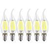 WULUN Set di 10 lampadine a filamento LED E14 400LM fiamma candela 65700K bianco freddo, dimmerabili, angolo di fascio 360°…