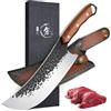 Purple Dragon Coltello da Cucina Forgiato a Mano ATS34 Full Tang con Fodero