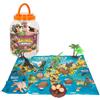 ColorBaby Animal World - Cubo Dinosauri, 19 pezzi, con mappa del mondo in inglese, animali giocattolo, statuina di dinosauro in miniatura, divertimento e apprendimento (47190)