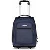 Invicta Trolley Scuola Bump, Blu, 2 in 1, con Spallacci Uso Zaino, Doppio Scomparto con Tasca Per PC, Tasca Per Borraccia, Maxi Capienza 38 lt, Scuola Media e Superiore, Viaggio, Zaino Ragazza e