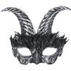 Smiffys Maschera per gli occhi da diavolo con corna