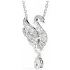 Swarovski Swan Collana Pendente, Gioiello con Zirconia Trasparenti e Crystal Pearls, Taglio Pear, Chiusura a Moschettone, Placcatura in Tonalitŕ Rodio, 38-47 cm, 2,8 x 1,6 cm