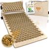 CALM ELEPHANT ORIGINAL PURE ECO Set XL Tappetino Agopressione Campo di Fiori con Cuscino Ergonomico, Funzione Riscaldante, Riflessologia, Anti-Stress - Sollievo per Schiena, Collo e Spalle - Beige