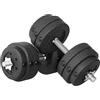 HOMCOM Set di Manubri da Palestra da 30 kg (8x2.5 kg, 4x1.5 kg), Manubri Palestra in Acciaio e Sabbia con Impugnatura Antiscivolo, per Allenamento Fitness Casa, 43x18x7.5 cm, Nero