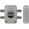 Amig - Serratura da applicare con 2 catenacci di chiusura e pomolo interno per porte in legno Mod. 82-96 x 66 mm - Scrocco con cilindro tondo di sicurezza - Acciaio smaltato argento