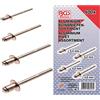 BGS 8058 | Assortimento rivetti a strappo | Alluminio | 2,4 - 4,8 mm | 400 pz.