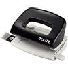 Leitz Pratica Mini Perforatrice da Ufficio, Capacità fino a 10 Fogli, Nero, Metallo, Guida di Arresto con Barra di Selezione del Formato, Gamma NeXXt, 50580095