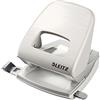 Leitz Pratica Perforatrice da Ufficio, Capacità fino a 30 Fogli, Bianco (Ghiaccio), Metallo, Guida di Arresto con Barra di Selezione del Formato, Gamma Style, Box, 50060004