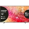Samsung Smart TV 75 UE75DU7170UXZT, Crystal 4K UHD, 4K Upscaling, Slim Look, DVBT-2, Q-Symphony & OTS Lite, Integrato con Bixby, comp con Alexa e Google Assistant, Black 2024