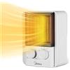 Midea NT20-22E Termoventilatore Verticale, 3 Livelli di potenza, 2000 W, Stufetta Elettrica Basso Consumo, Ceramica Silenzioso, Protezione Antigoccia, Termostato Ambiente, Bianco