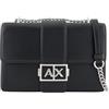 Armani Exchange Women's Jodie, Sustainable, Chain Strap Crossbody, Black, Nero, taglia unica