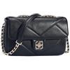 David Jones - Borsa a Tracolla Piccola Donna - Borsa a Mano a Spalla Cadena Simil Pelle PU Trapuntata - Pochette a Patta - Borsetta Città Serata Shopping Telefono Moda - Nero