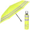 PERLETTI Ombrello Pieghevole Giallo Catarifrangente - Ombrello di Sicurezza Portatile Automatico Apri Chiudi Riflettente - Ombrello Emergenza Mini Uomo Donna Antivento Resistente - Diametro 104 cm