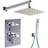 Essence Arredo Bagno Set doccia incasso con soffione, braccio, miscelatore termostatico, doccetta e flessibile