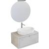 Luminosa Arredobagno Mobile da bagno sospeso grigio cemento 80cm con cassetto, specchio e luce domus