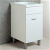 Luminosa Arredobagno Mobile lavanderia bianco opaco 50x45 con lavabo in abs