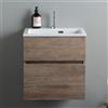Luminosa Arredobagno Mobile lavanderia sospeso di design colore olmo naturale con lavandino classico