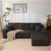 Litbird Divano angolare modulare a forma di L con chaise longue a sinistra - Struttura morbida senza telaio rigido, seduta extra profonda in velluto a coste (Grigio, Chaise longue destra)