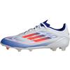 adidas Unisex - Adulto F50 League Football Boots Firm Ground, Cloud White/Solar Red/Lucid Blue, 47 1/3 EU