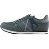 Armani Exchange Sneaker da Uomo Rio, Essential, Side Logo, Green Night Sky, 41.5 EU