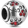 MariaFonte Bead Charm Ciondolo Colori del Mese in Argento Sterling 925 e Zirconia Cubica, Adatto per Braccialetti e collane. (Gennaio)