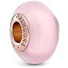 PANDORA Colours Ciondolo placcato in oro rosa 14k con vetro di Murano satinato, rosa
