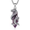 CELESTIA Ametista Ciondolo Collana Drago Placcato Argento e Catena Acciaio Inossidabile 60CM, Bigiotteria Donna, Gotici Accessori- Idea Regalo Donne, Laurea, Compleanno, Natale