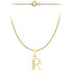 CARISSIMA Pendente con iniziale R in cubic zirconia 10 x 12 mm su collana con catena Prince of Wales da 0,4 mm in oro giallo 9 ct di lunghezza 46 cm/18 pollici
